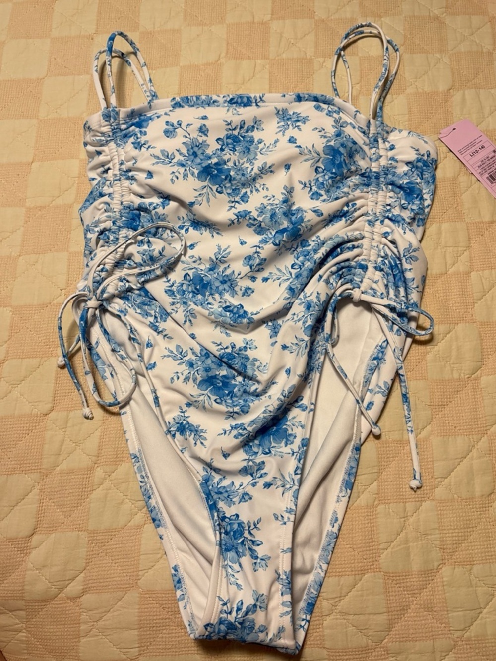 wild fable White One-Piece Swimsuit with Blue Floral Print